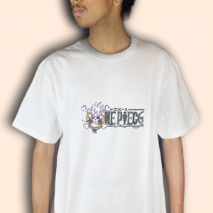 one piece” white oversize tee