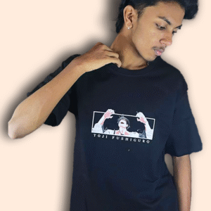 toje fushiguro" black oversize tee